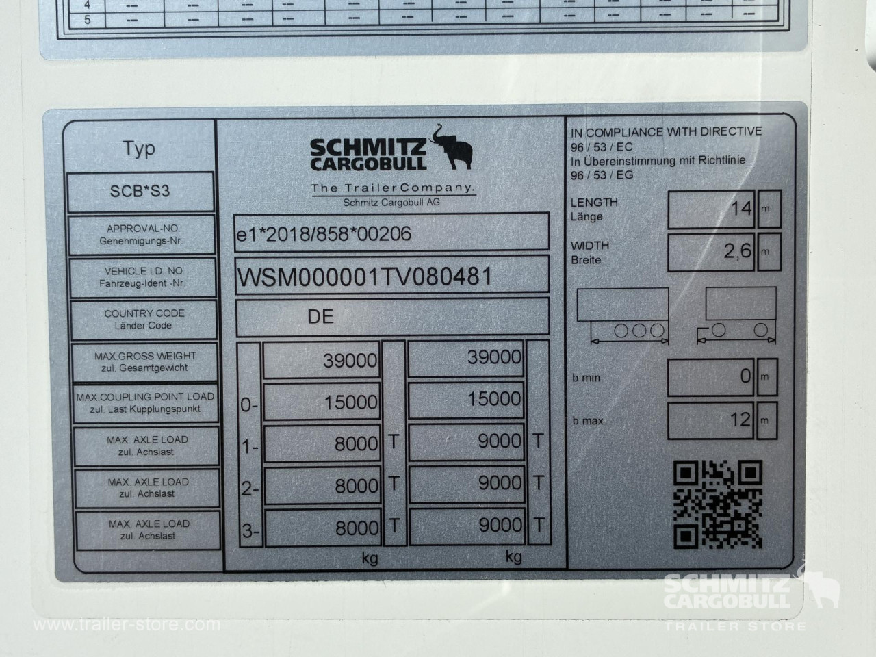Schmitz Cargobull Tiefkühler Standard Doppelstock Trennwand 