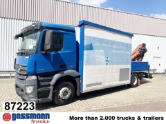 Mercedes Benz Antos 1836 L 4x2, Glastransporter, Heckkran 